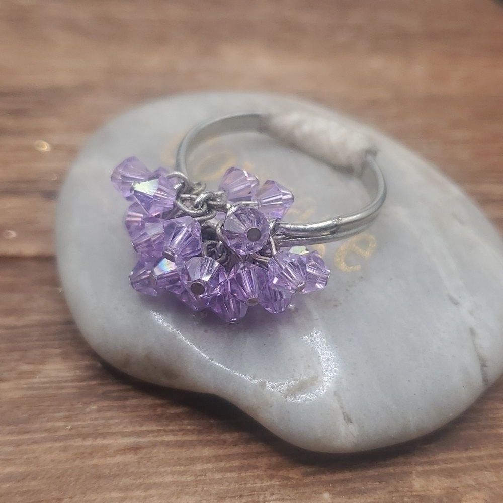 Adjustable lavender‎ bushel ring fairycore R339